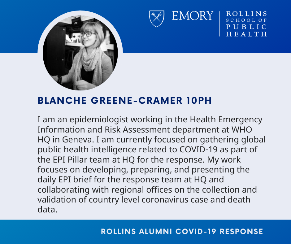 Blanche Greene-Cramer's covid-19 contributions